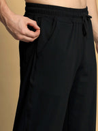 Genzclassic Men's Black Cotton Straight Fit Track Pants | Regular Fit Joggers | Casual, Gym & Daily Wear