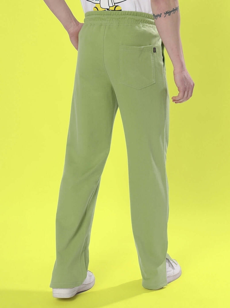 Genzclassic Men's Relaxed Fit Straight-Leg Track Pants | Premium Athleisure Trouser | Light Sage Green