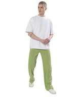 Genzclassic Men's Relaxed Fit Straight-Leg Track Pants | Premium Athleisure Trouser | Light Sage Green