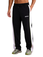 Genzclassic Men's Athletic Track Pants with Contrast Side Panels, Full-Length Side Zipper & Drawstring Waist | Black, White & Neon Green