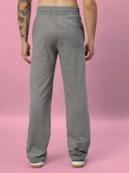 Genz-classic Men's Cotton Straight Fit Track Pants | Casual Lounge Wear | Grey