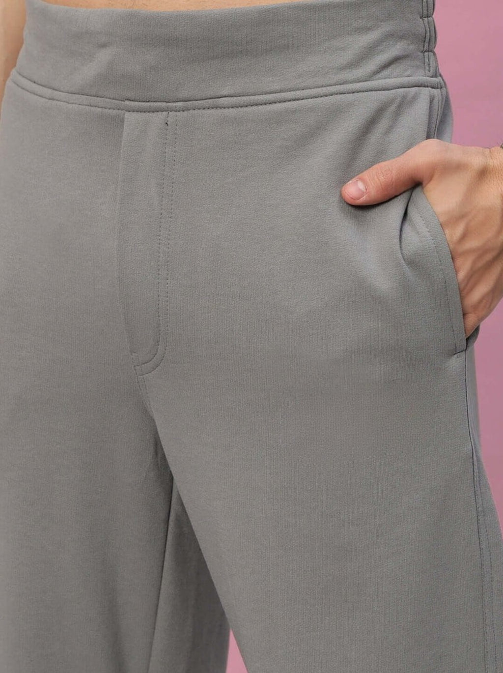 Genz-classic Men's Cotton Straight Fit Track Pants | Casual Lounge Wear | Grey