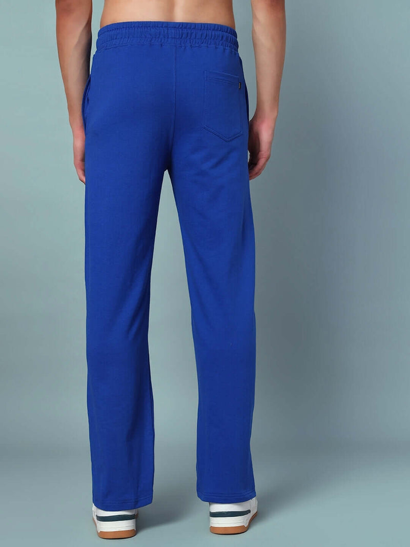Genz-classic Men's Cotton Straight Fit Track Pants | Royal Blue Solid | Casual Lounge Wear | Comfortable Daily Wear