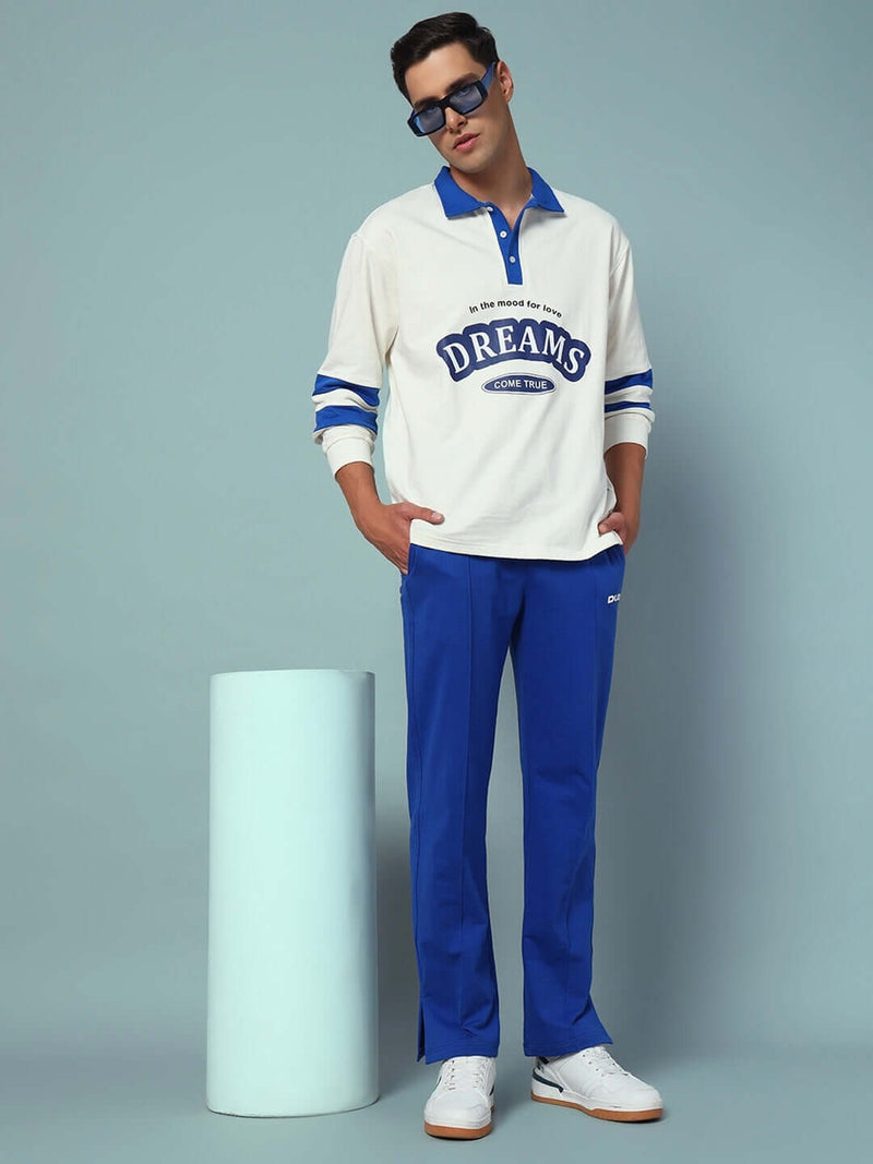 Genz-classic Men's Cotton Straight Fit Track Pants | Royal Blue Solid | Casual Lounge Wear | Comfortable Daily Wear