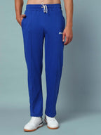 Genz-classic Men's Cotton Straight Fit Track Pants | Royal Blue Solid | Casual Lounge Wear | Comfortable Daily Wear