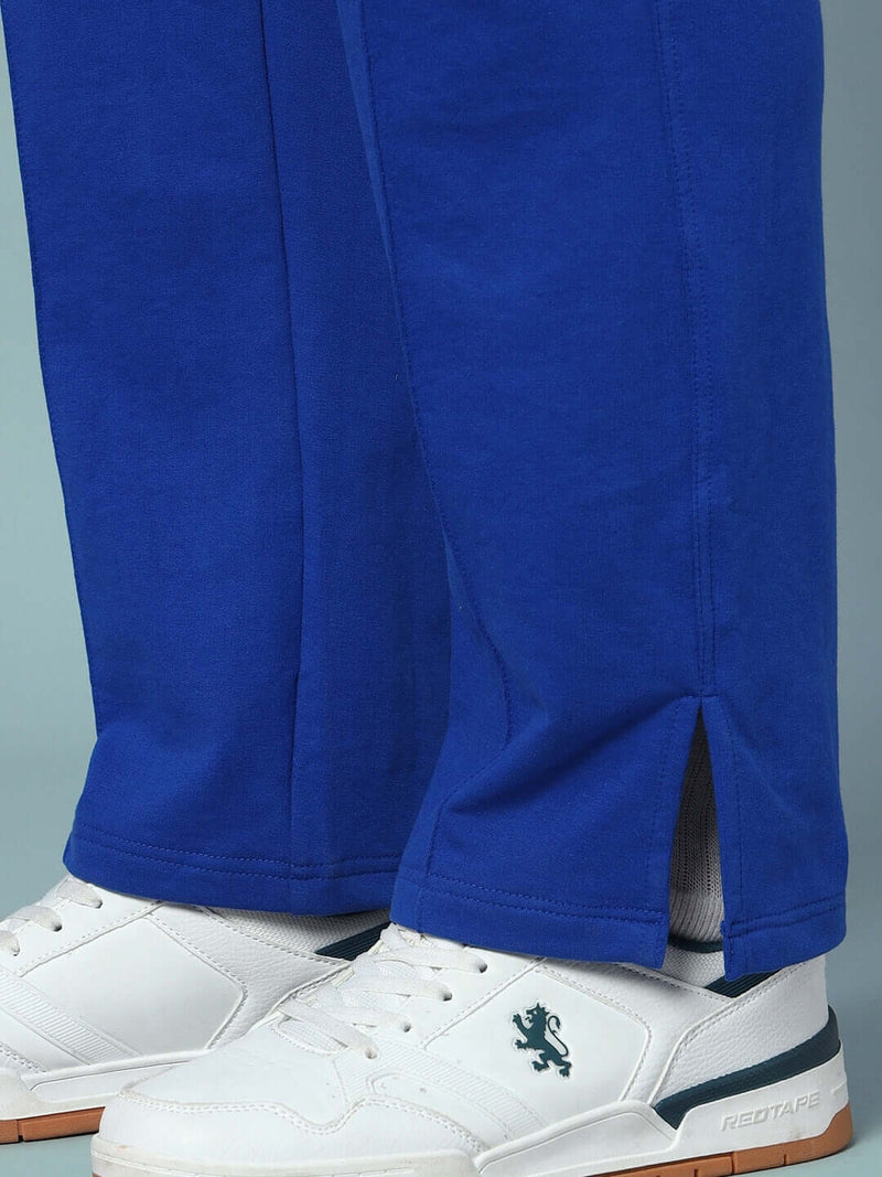 Genz-classic Men's Cotton Straight Fit Track Pants | Royal Blue Solid | Casual Lounge Wear | Comfortable Daily Wear
