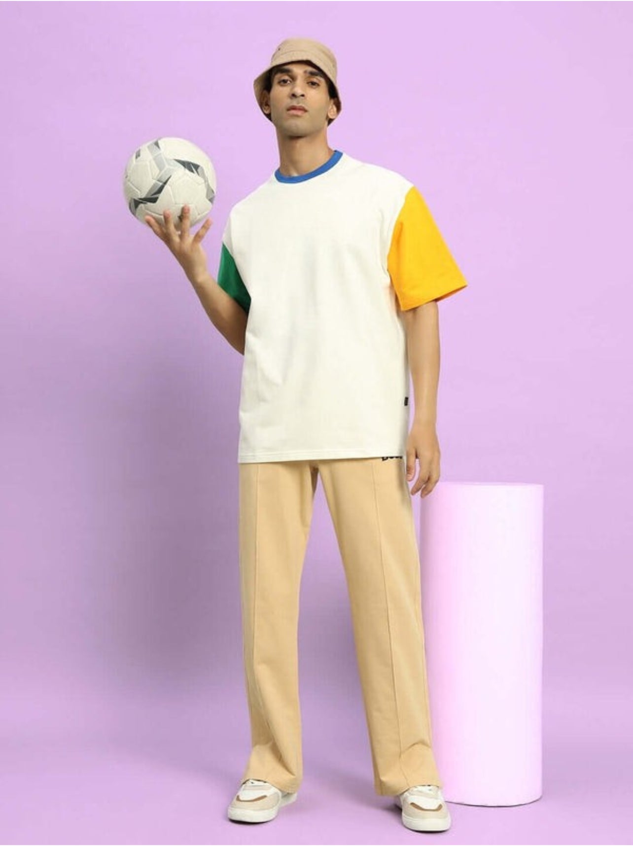 Genz-classic Men's Cotton Straight Fit Track Pants | Casual Lounge Wear | Beige
