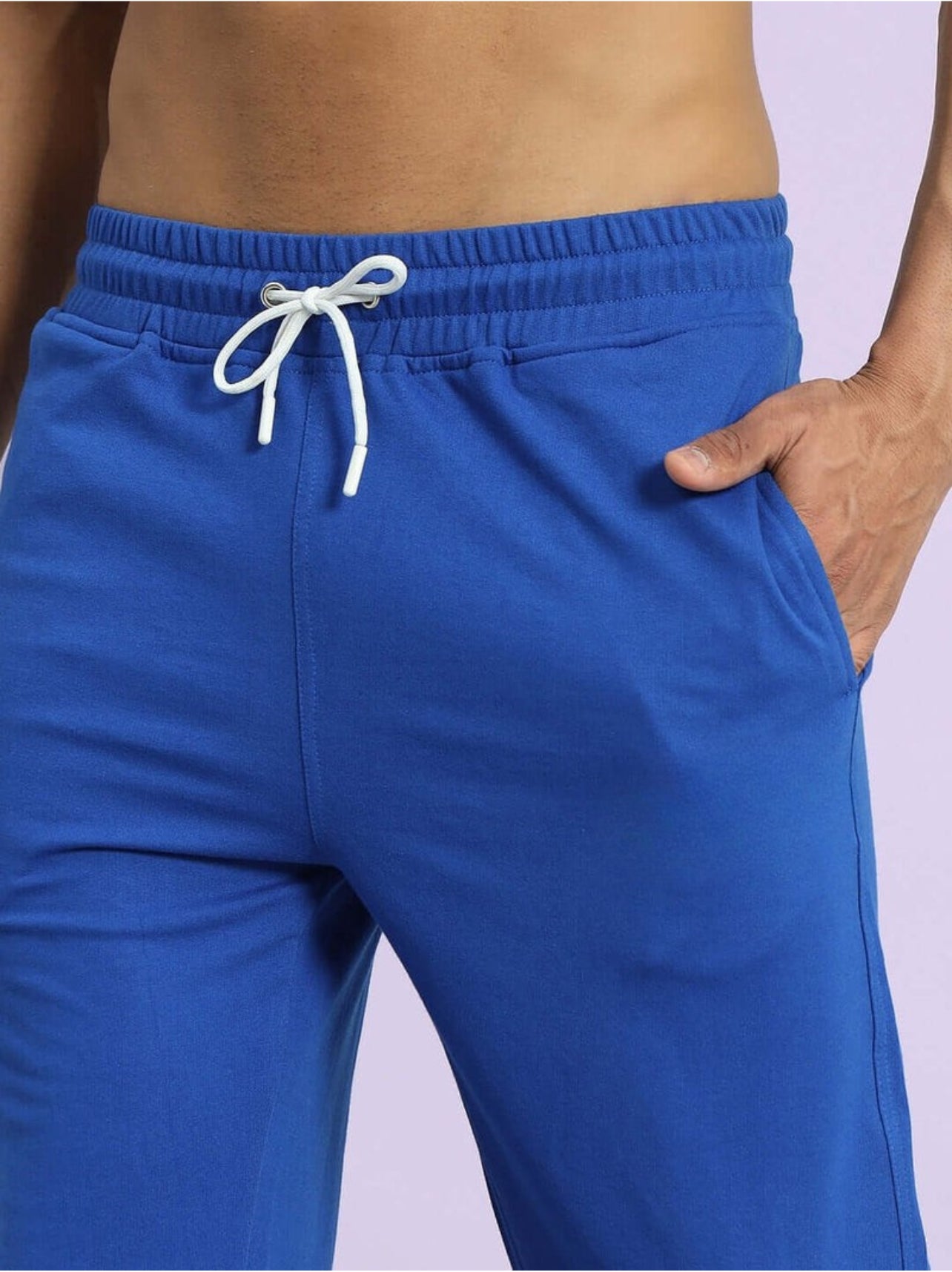 Genz-classic Men's Cotton Straight Fit Track Pants with Side Snap Button Detail | Casual & Sports Wear | Royal Blue