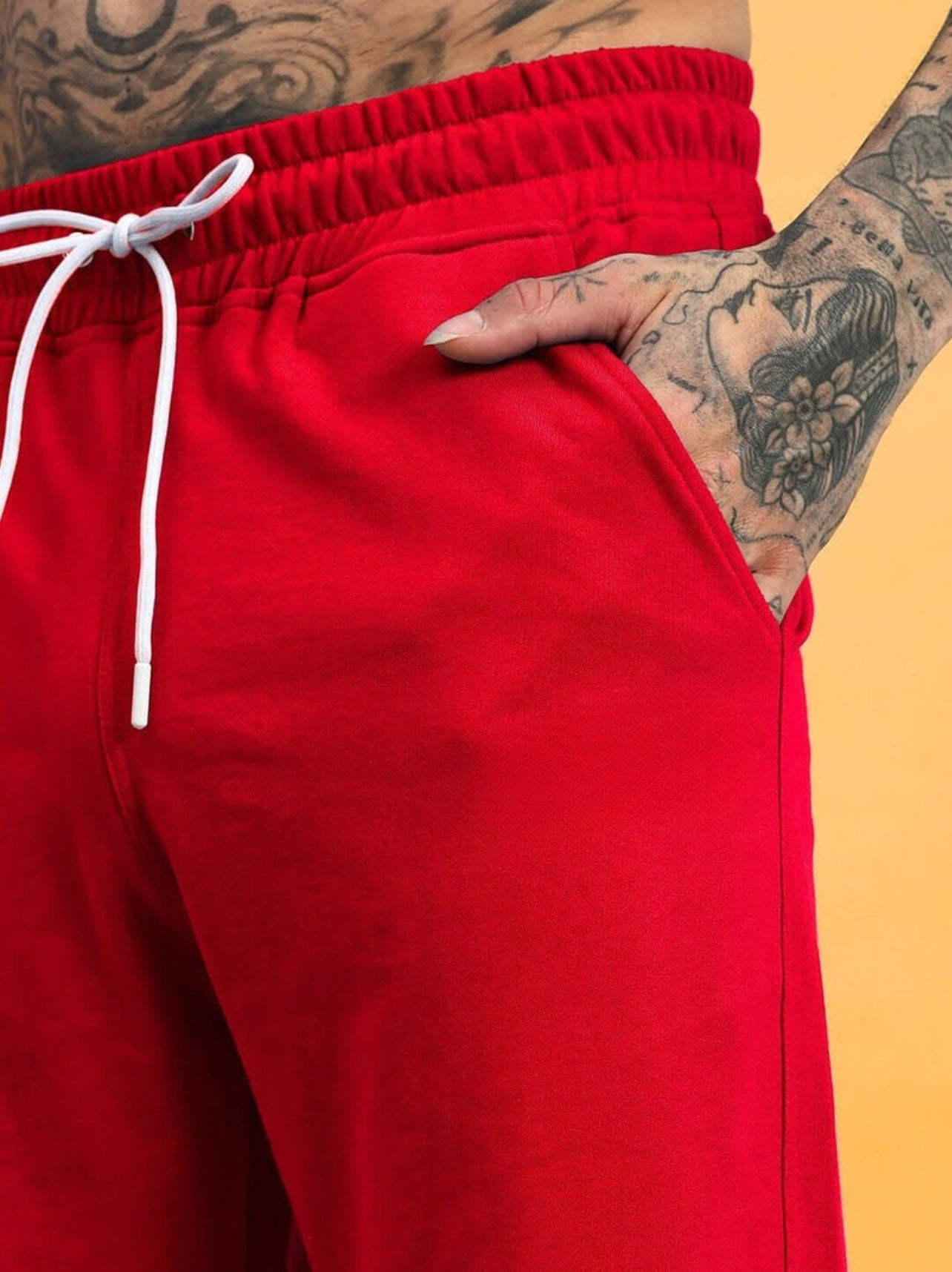 Genz-classic Men's Cotton Straight Fit Track Pants with Bottom Zip | Casual Lounge Wear | Red