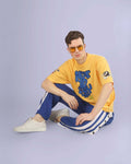 Genz-classic Men's Cotton Snap Button Track Pants | Blue & White Side Stripe | Relaxed Fit | Casual Streetwear