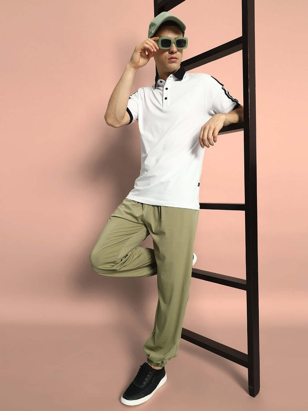 Genz-classic Men's Cotton Joggers | Olive Green Solid Track Pants | Regular Fit | Elastic Waist Casual Lower
