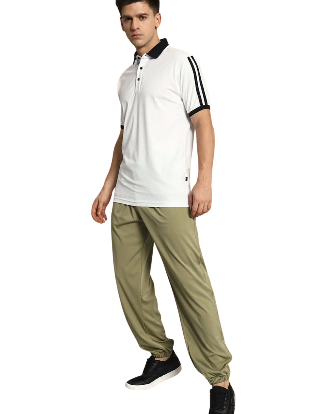 Genz-classic Men's Cotton Joggers | Olive Green Solid Track Pants | Regular Fit | Elastic Waist Casual Lower