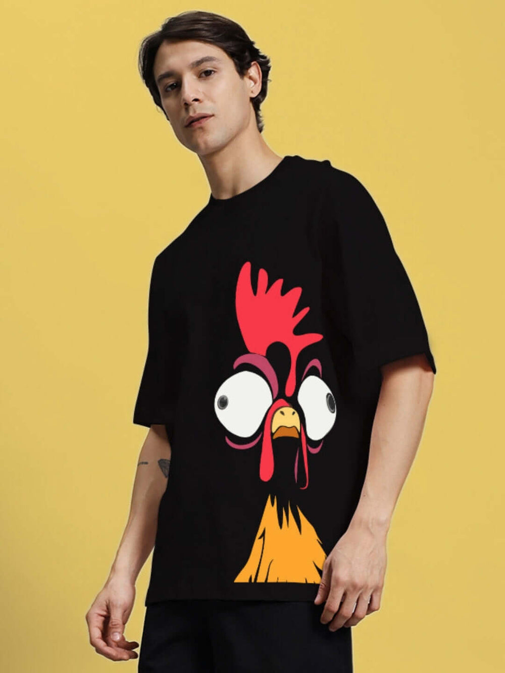 Genz-Classic Men's Black "It's A Genz Kind Of Day" Typography Oversized Cotton T-Shirt