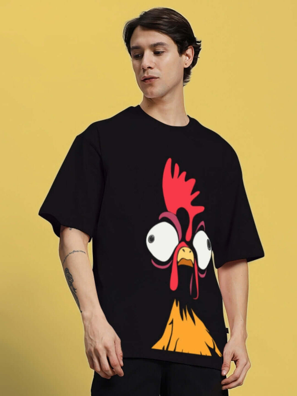 Genz-Classic Men's Black "It's A Genz Kind Of Day" Typography Oversized Cotton T-Shirt