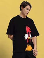 Genz-Classic Men's Black "It's A Genz Kind Of Day" Typography Oversized Cotton T-Shirt