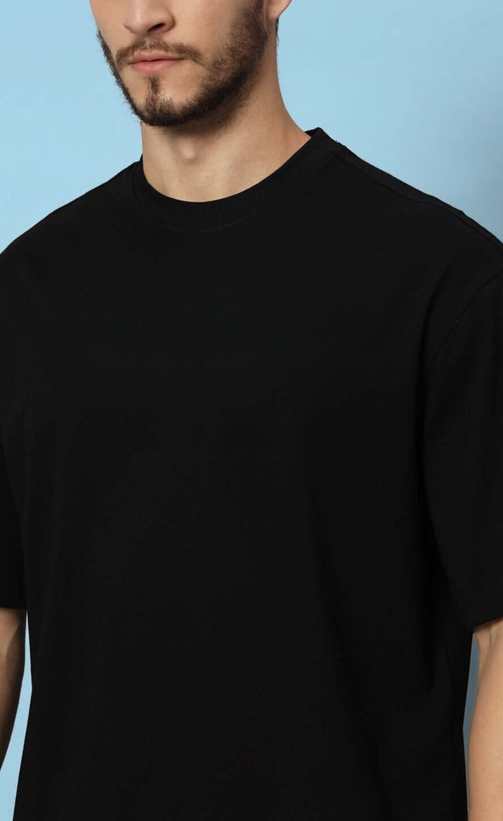 Genz-Classic Men's Black Oversized Victory Dice Graphic Print Cotton T-Shirt