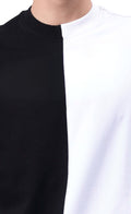 Genz-Classic Men's Black & White Oversized Butterfly Graphic Printed Cotton T-Shirt