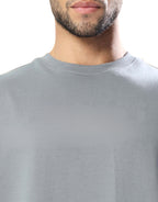 Genz-Classic Men's Grey Oversized Back Graphic Printed Cotton T-Shirt – Only Hope Remains Edition