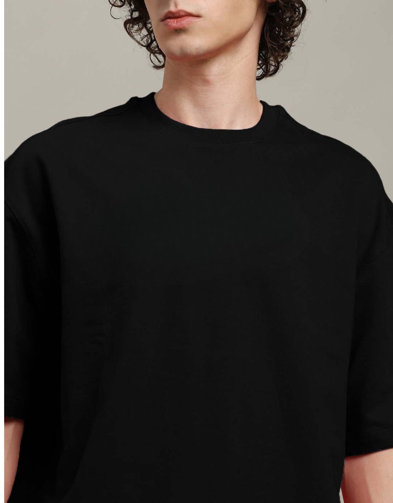 Genz-Classic Men's Black "All Eyez On Me" Graphic Oversized Cotton T-Shirt