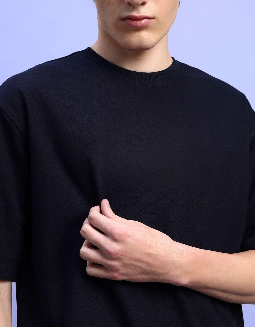 Genz-Classic Men's Black Oversized Vintage Rock Graphic Printed Cotton T-Shirt