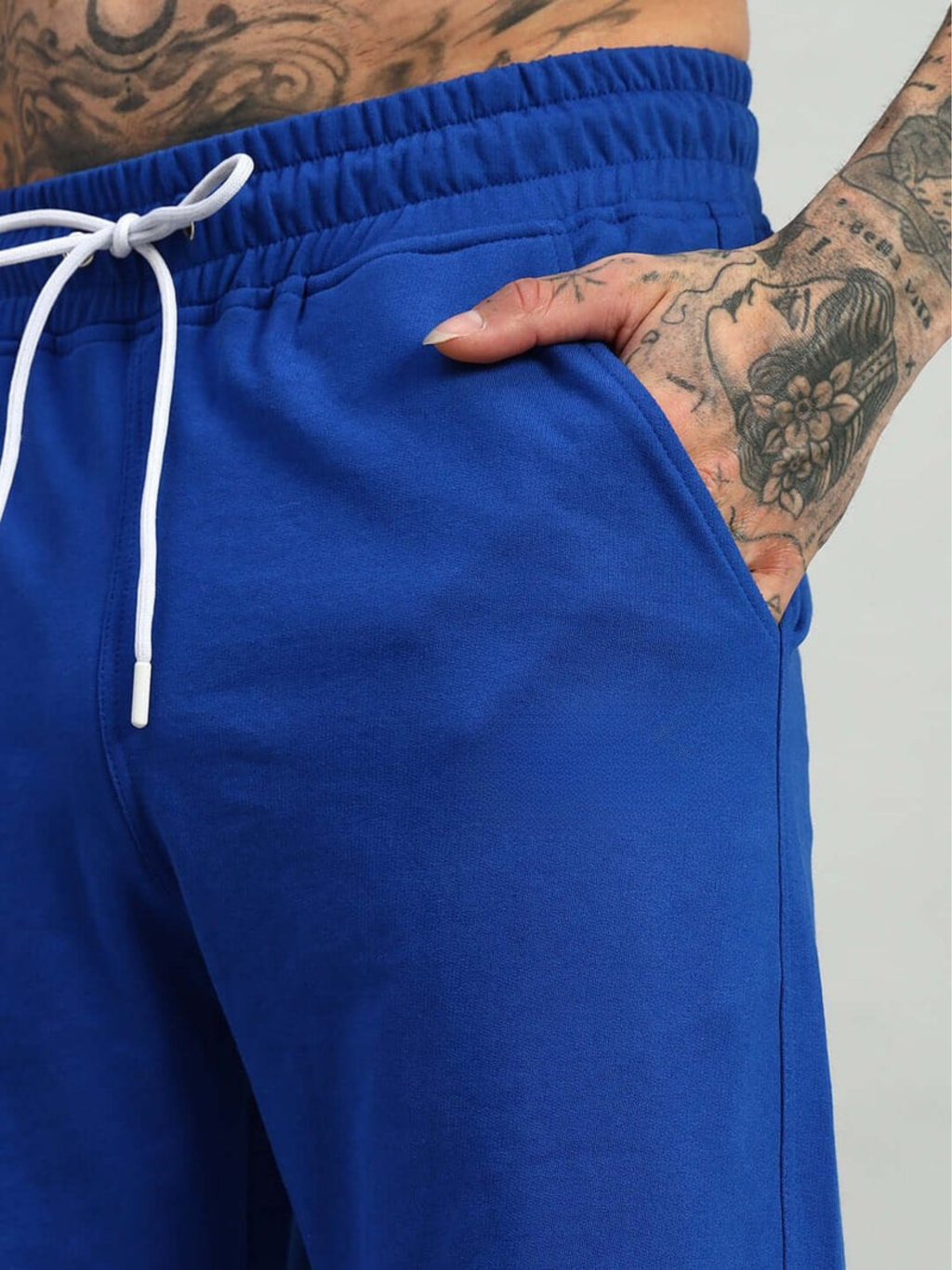 Genzclassic Men's Wide Leg Track Pants with Bottom Zipper | Relaxed Fit Athleisure Trouser | Royal Blue