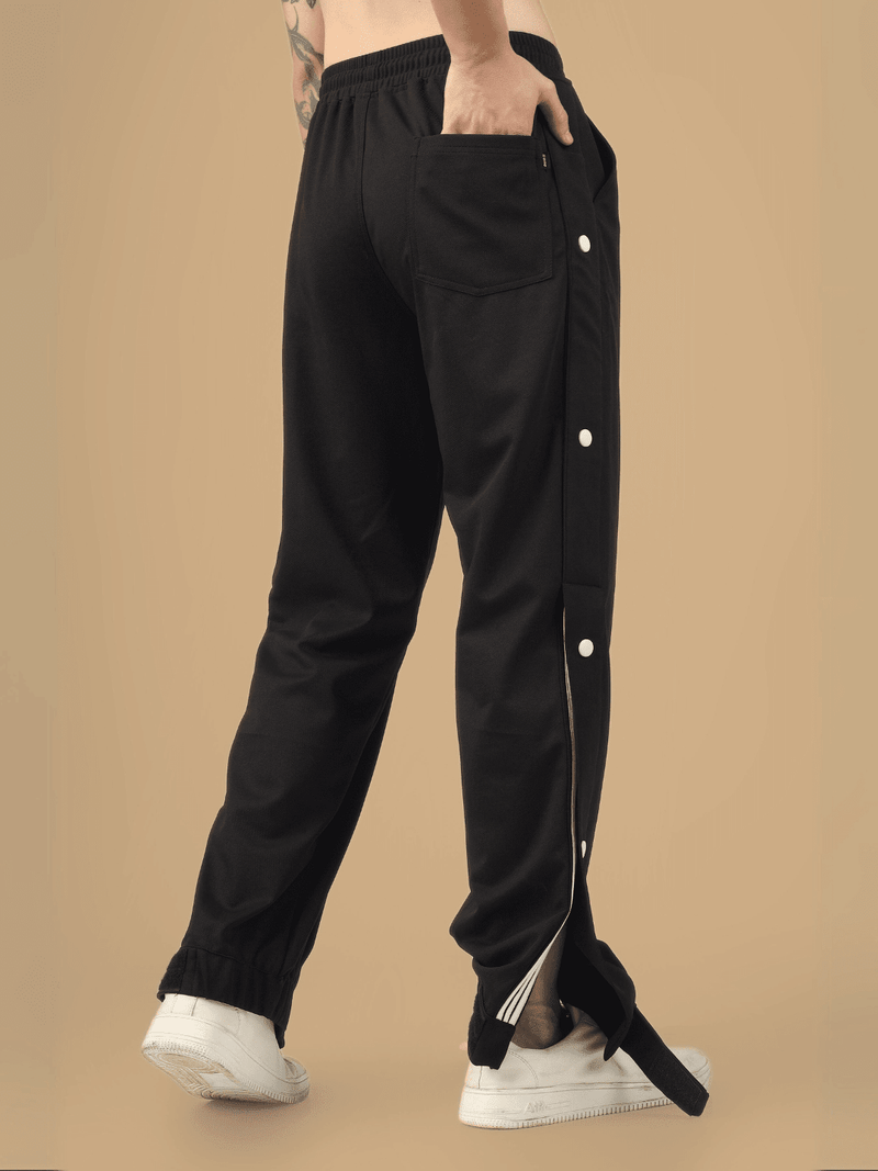 Genzclassic Men's Solid Jogger Track Pants | Slim Fit Athletic Joggers | Classic Black