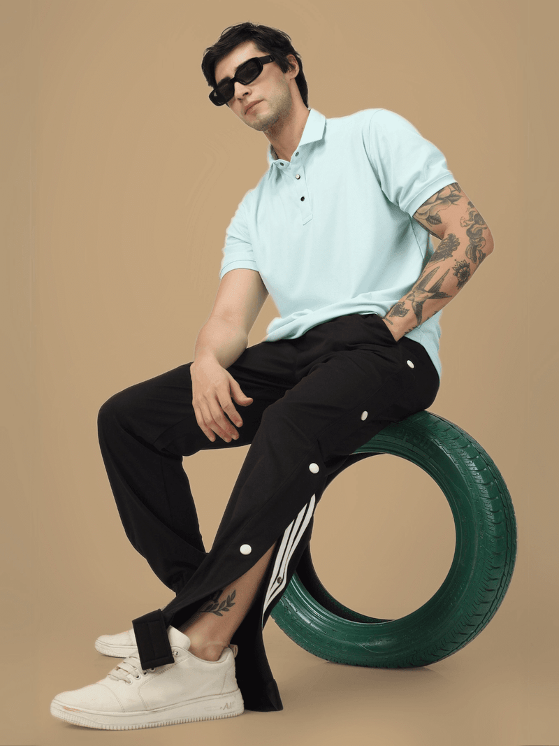 Genzclassic Men's Solid Jogger Track Pants | Slim Fit Athletic Joggers | Classic Black